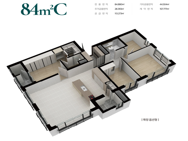세종 에버파크 84C㎡ 평면도